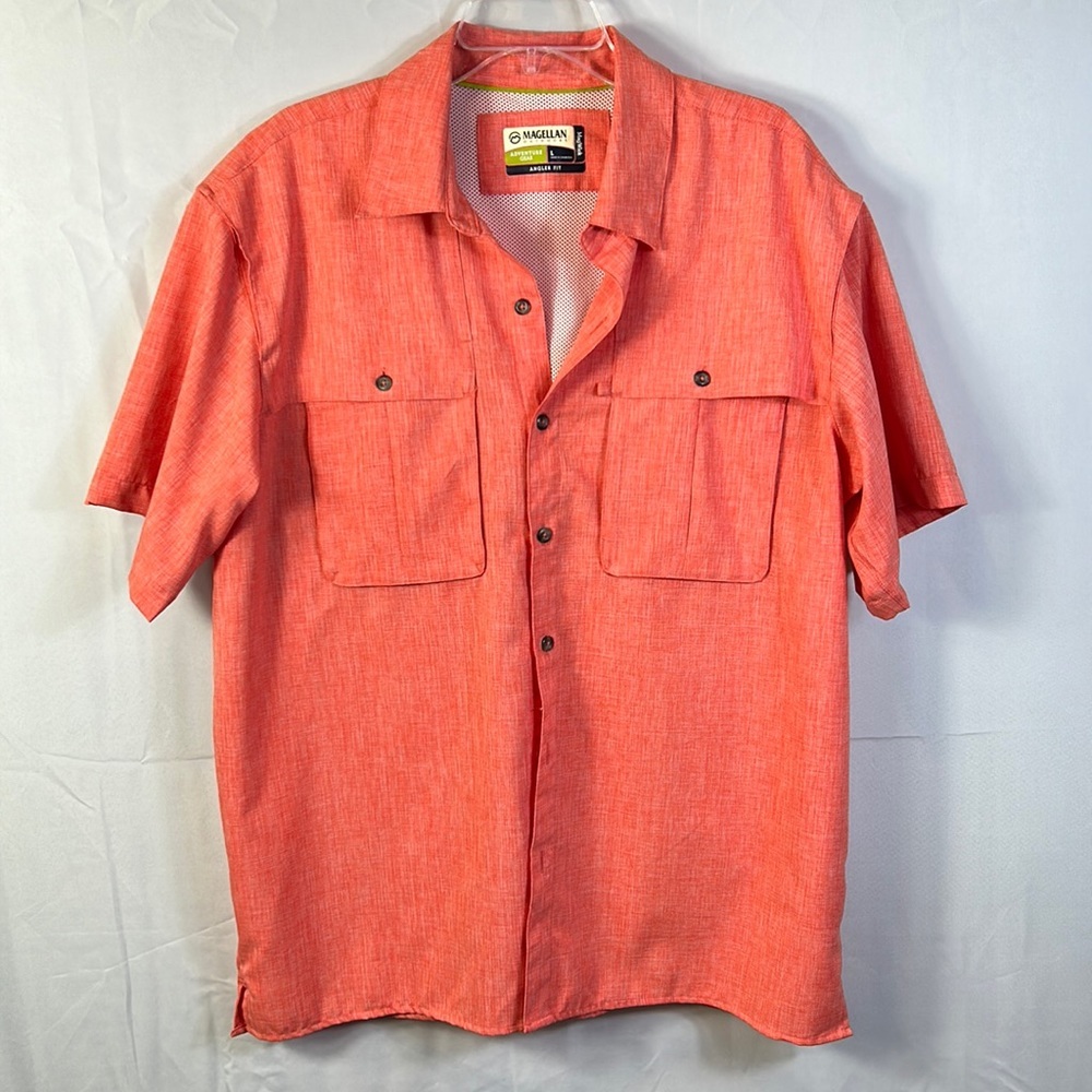 Magellan Outdoor Angler Fit Shirt Sz Large Orange shirt worn once